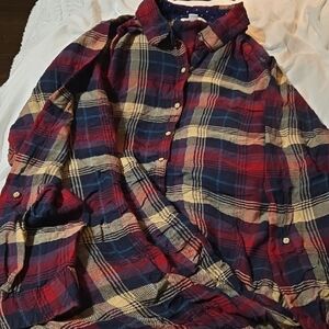 Cato Red and Blue Plaid Blouse